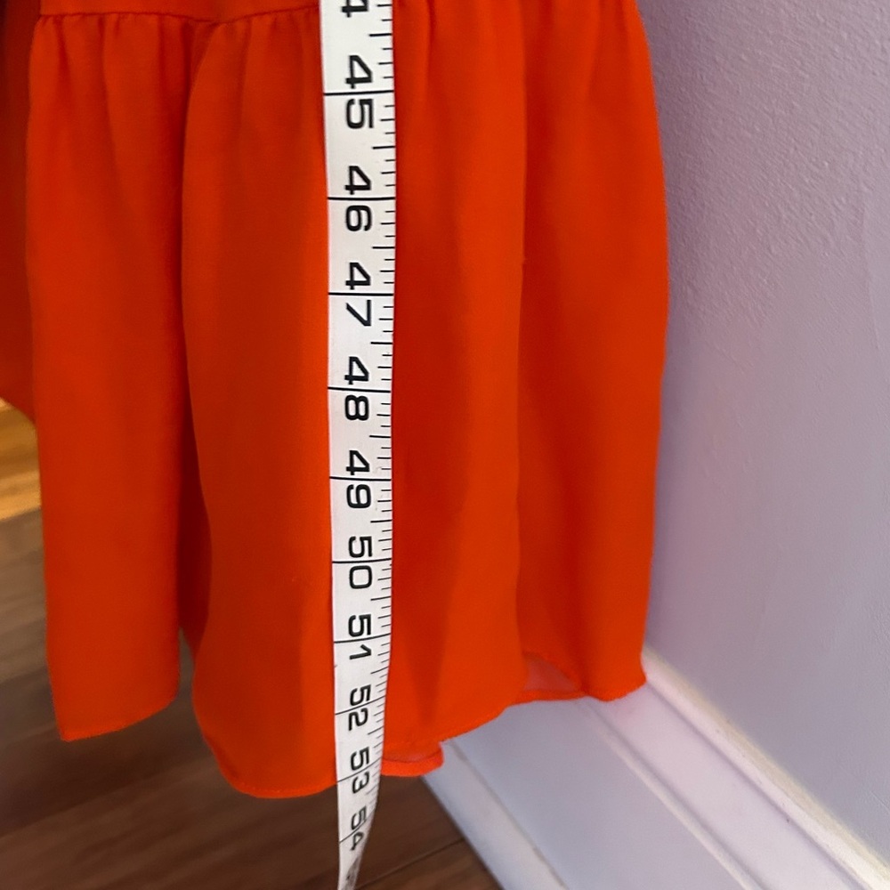 L'agence Silk Orange Ruffle Maxi Dress Size 2 - Picture 14 of 14